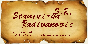Stanimirka Radivanović vizit kartica